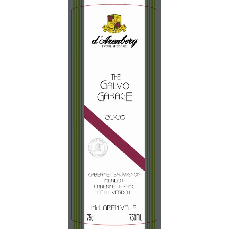 d'Arenberg The Galvo Garage 2005 Front Label
