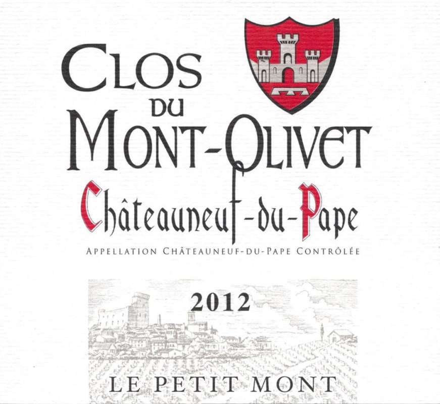 Clos du Mont Olivet Chateauneuf-du-Pape Le Petit Mont 2012 Front Label