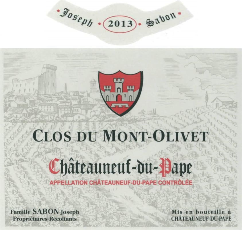 Clos du Mont Olivet Chateauneuf-du-Pape Blanc 2013 Front Label