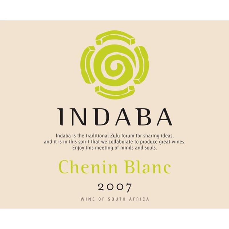 Indaba Chenin Blanc 2007 Front Label