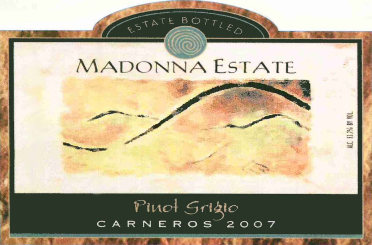 Madonna Estate Pinot Grigio 2007 Front Label