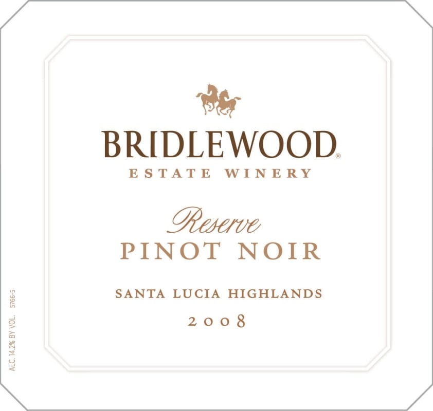 Bridlewood Reserve Pinot Noir 2008 Front Label