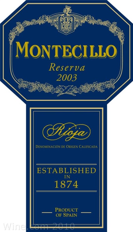 Bodegas Montecillo Rioja Reserva 2003 Front Label