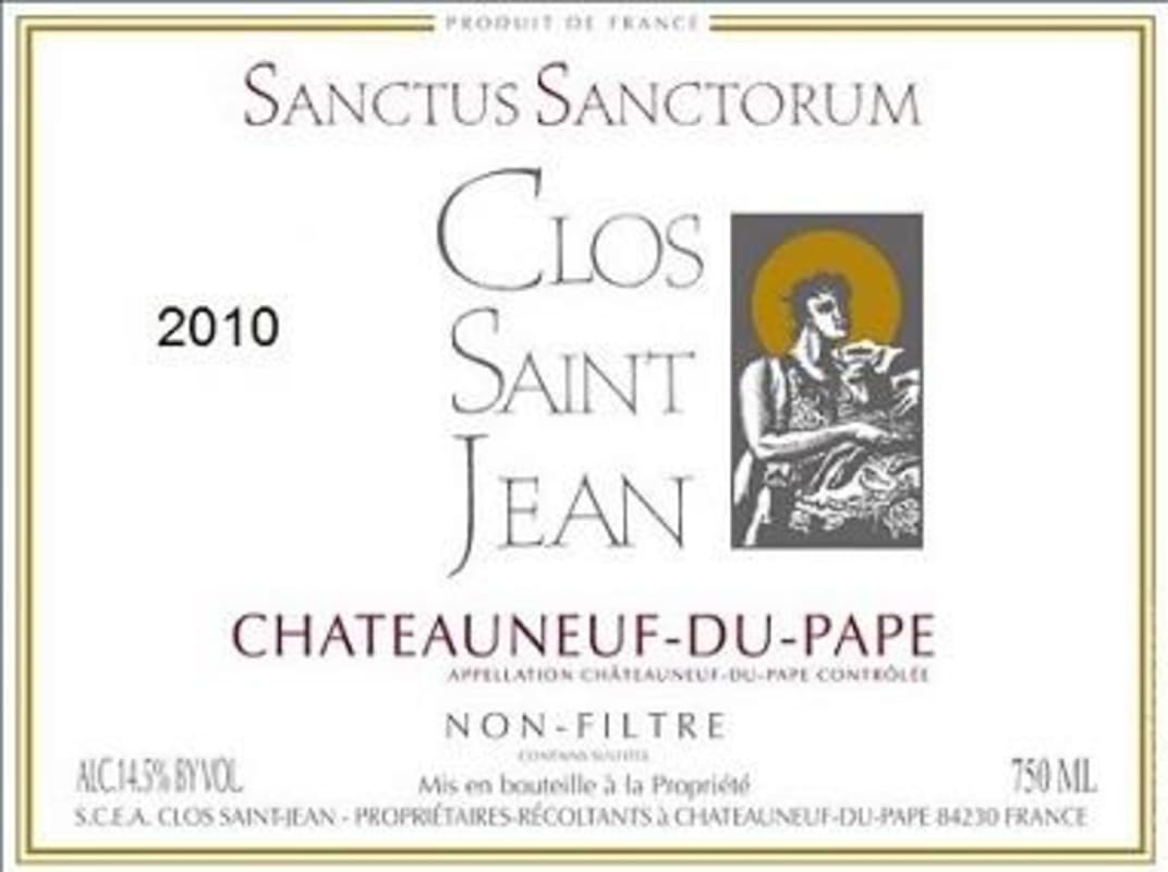 Clos Saint Jean Sanctus Sanctorum 2010 Front Label