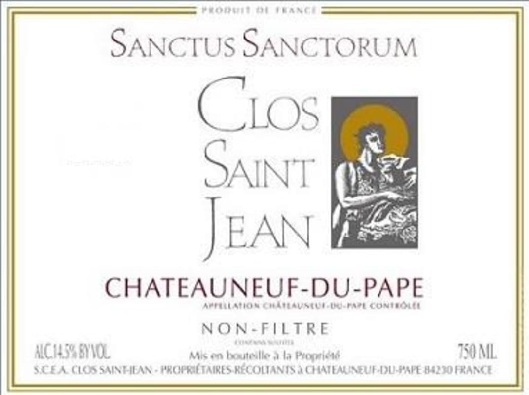 Clos Saint Jean Sanctus Sanctorum 2012 Front Label