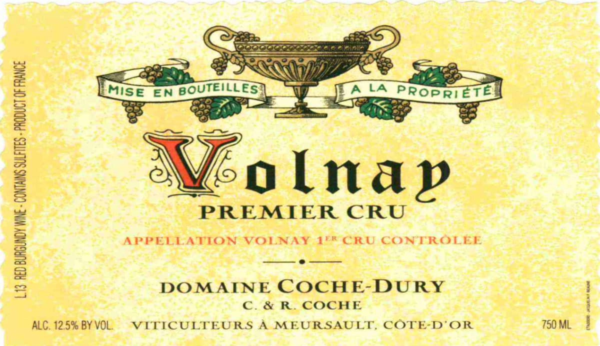 Domaine Coche-Dury Volnay Premier Cru 2009 Front Label