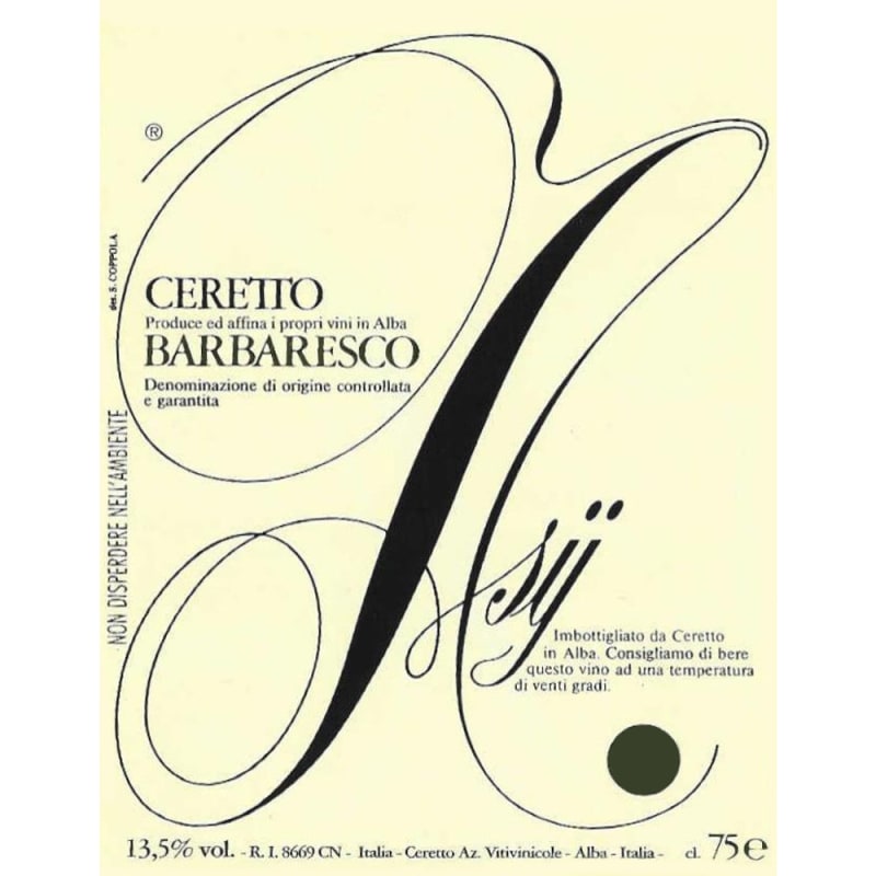 Ceretto Barbaresco 2005 Front Label