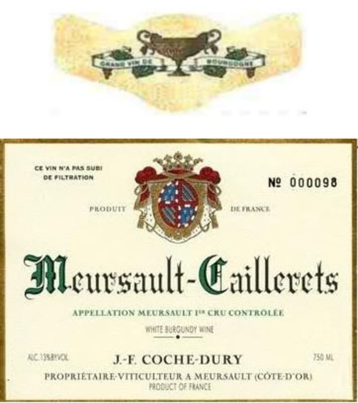 Domaine Coche-Dury Meursault Caillerets 2013 Front Label