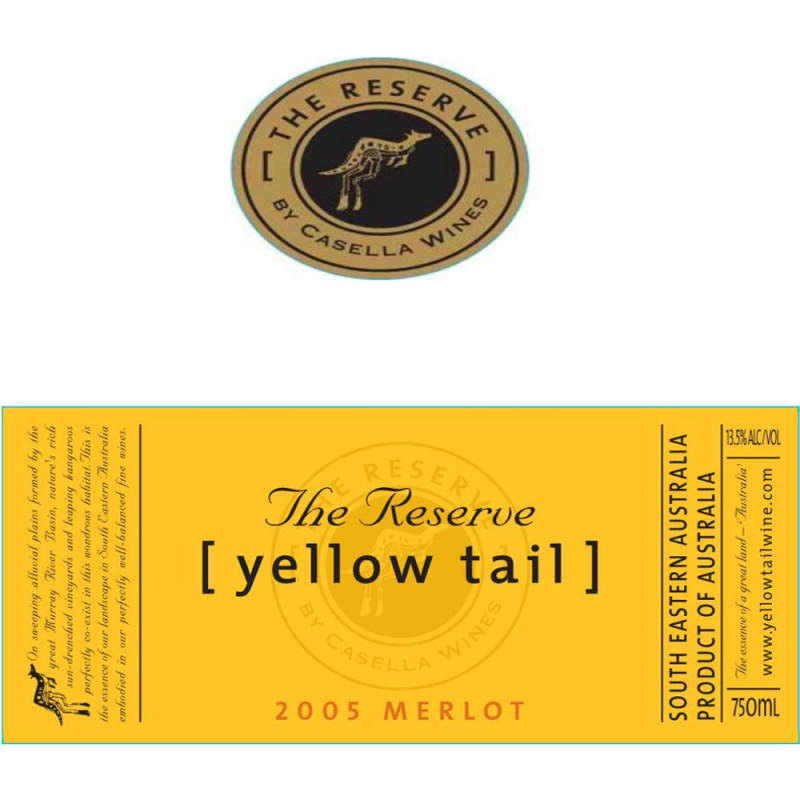 Yellow Tail The Reserve Merlot 2005 Front Label