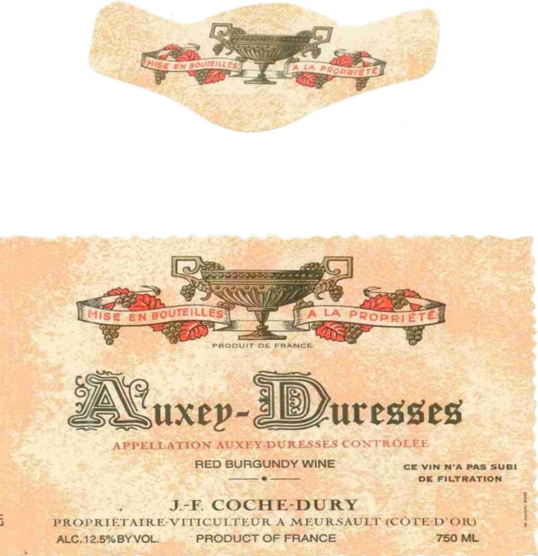 Domaine Coche-Dury Auxey-Duresses 2009 Front Label