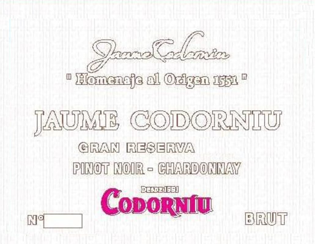 Codorniu Jaume Codorniu Cava Gran Reserva Brut 2009 Front Label