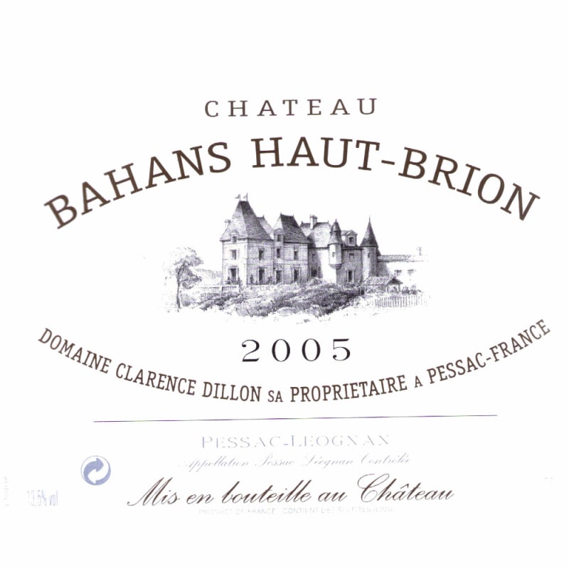 Chateau Haut-Brion Bahans-Haut-Brion 2005 Front Label