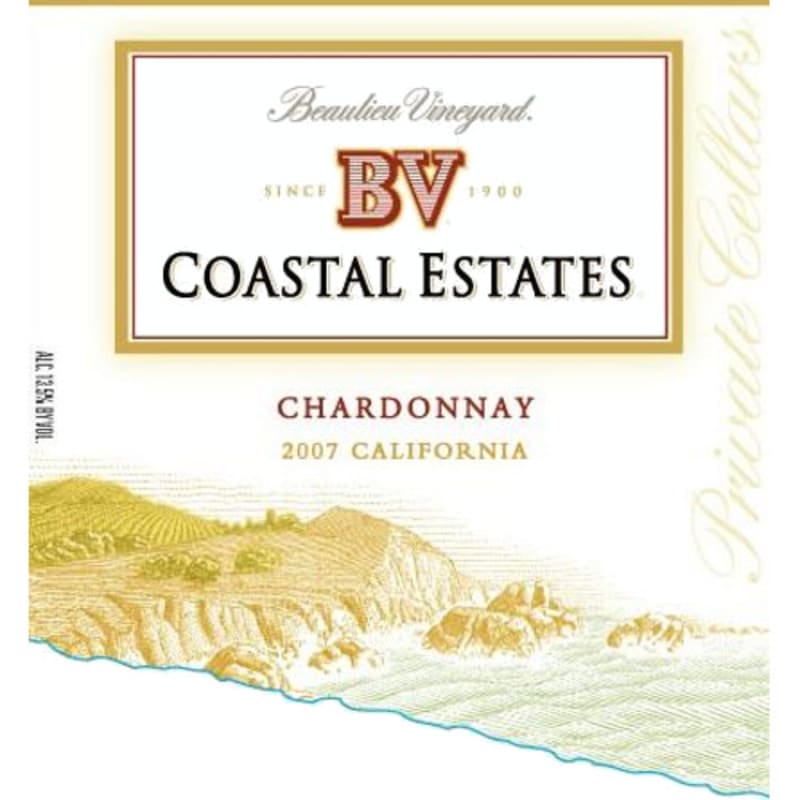 Beaulieu Vineyard BV Coastal Estates Chardonnay 2007 Front Label
