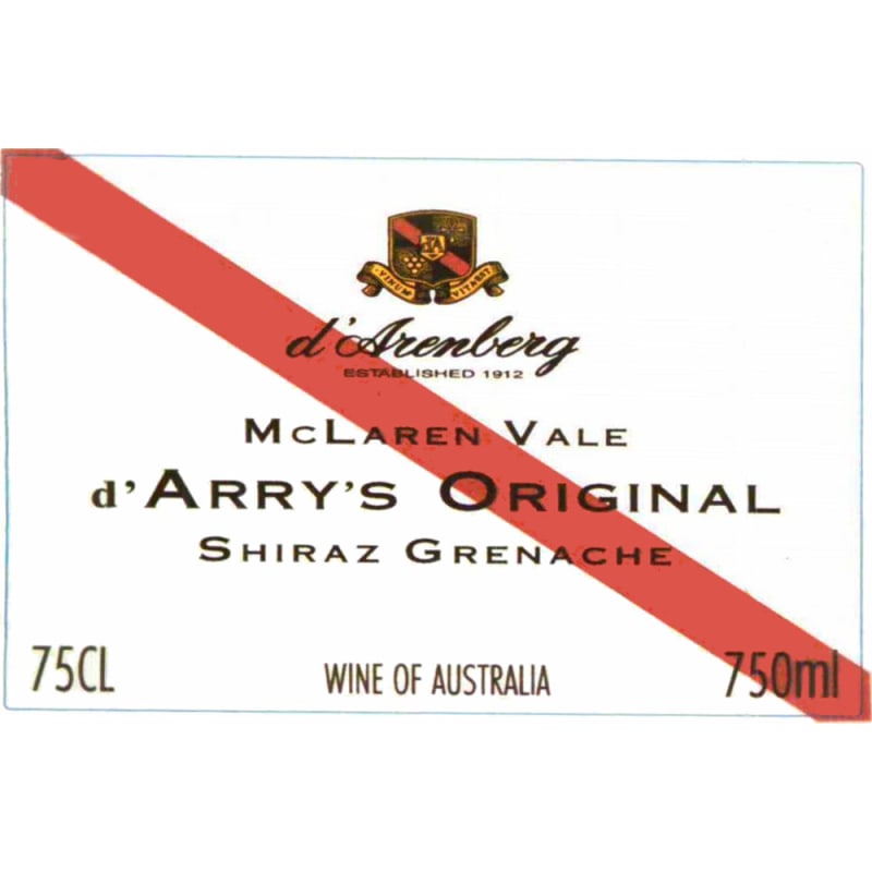 d'Arenberg d'Arry's Original Shiraz-Grenache 2006 Front Label