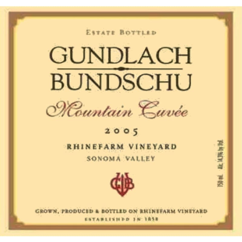 Gundlach Bundschu Mountain Cuvee 2005 Front Label