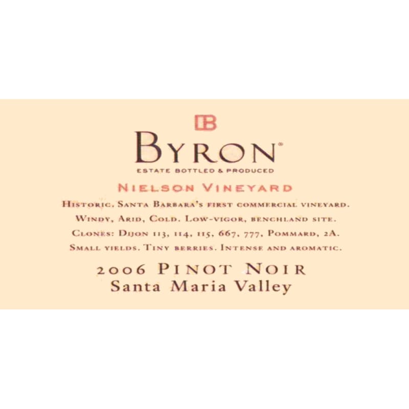 Byron Nielson Vineyard Pinot Noir 2006 Front Label