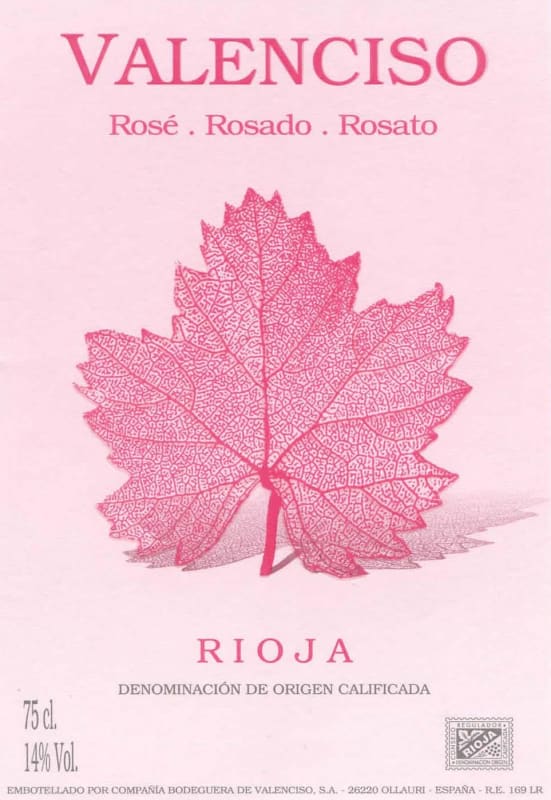 Valenciso Rioja Rosado 2014 Front Label