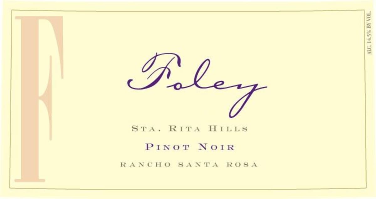 Foley Estate Winery Pinot Noir 2012 Front Label