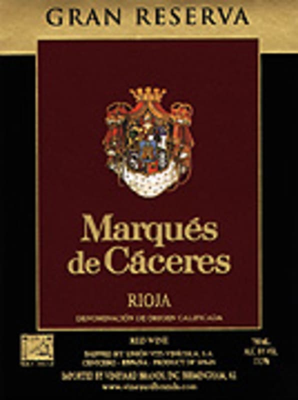 Marques de Caceres Rioja Gran Reserva 2001 Front Label