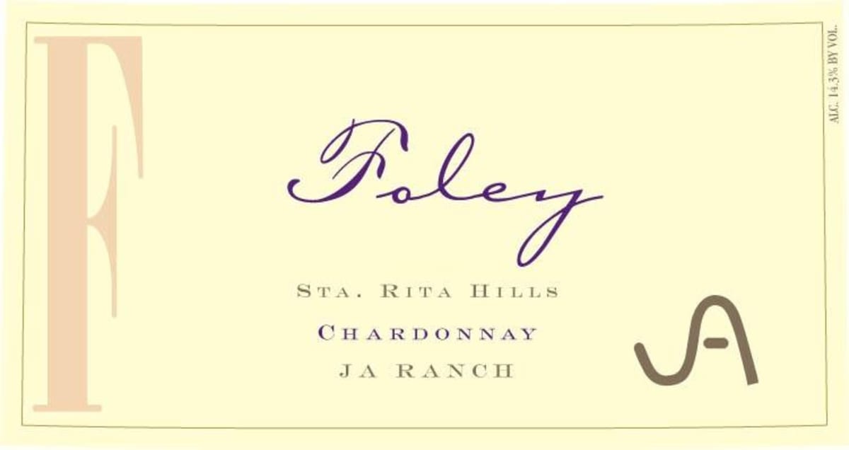 Foley Estate Winery JA Ranch Chardonnay 2012 Front Label
