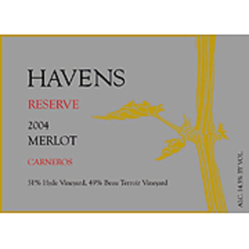 Havens Reserve Merlot 2004 Front Label