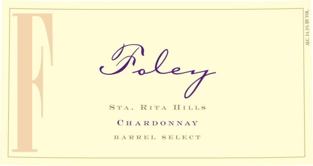 Foley Estate Winery Barrel Select Chardonnay 2013 Front Label
