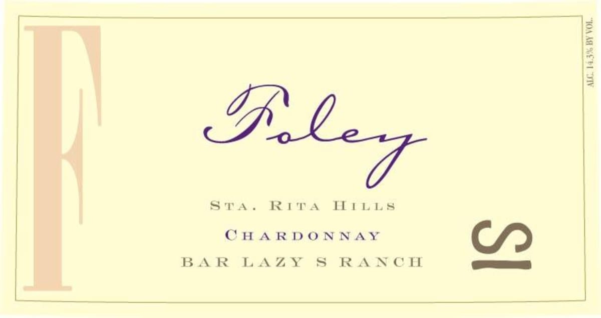 Foley Estate Winery Bar Lazy S Ranch Chardonnay 2013 Front Label