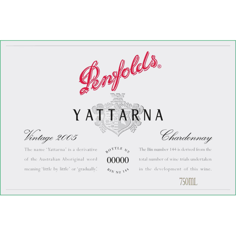 Penfolds Yattarna Chardonnay 2005 Front Label