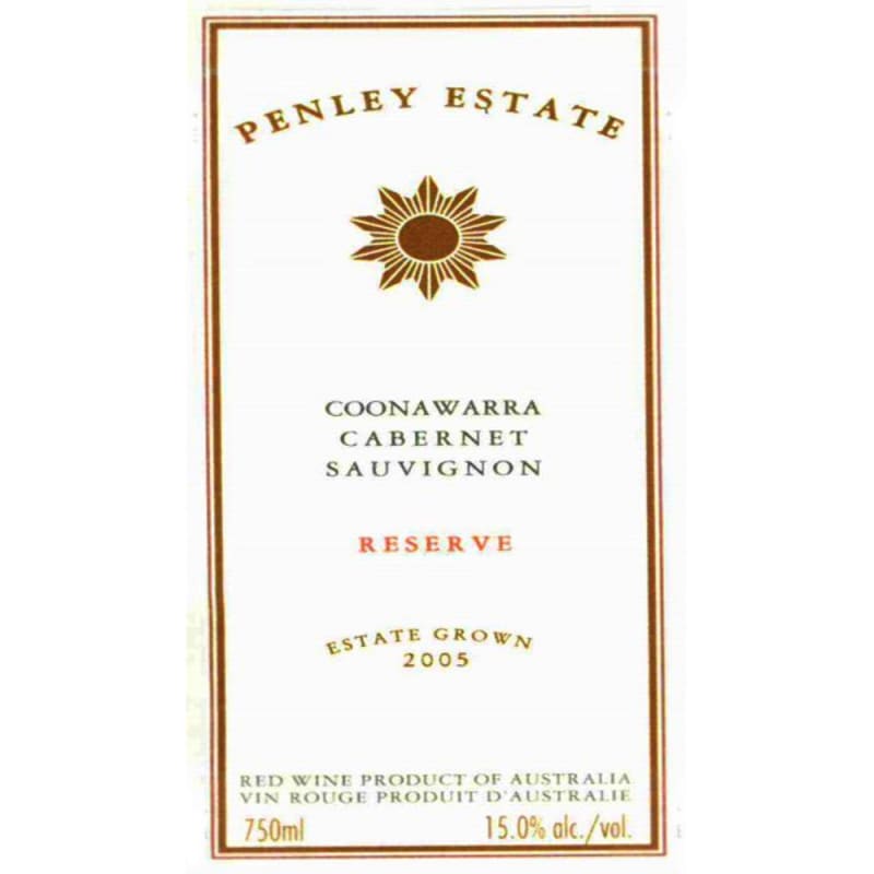 Penley Reserve Cabernet Sauvignon 2005 Front Label