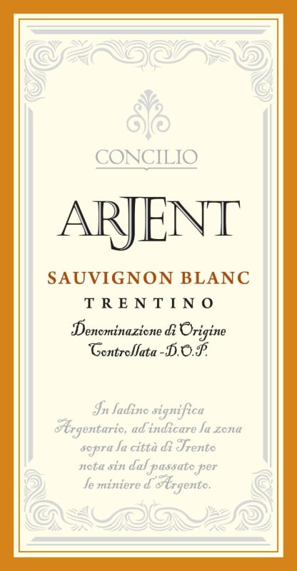 Concilio Trentino Arjent Sauvignon Blanc 2012 Front Label