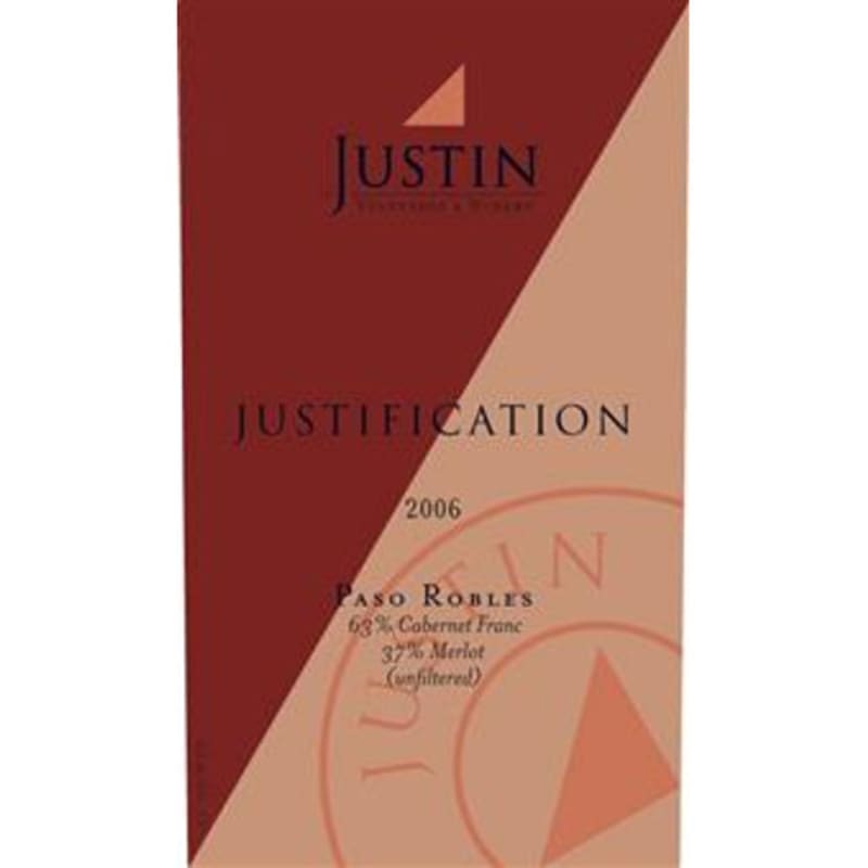 Justin Justification 2006 Front Label