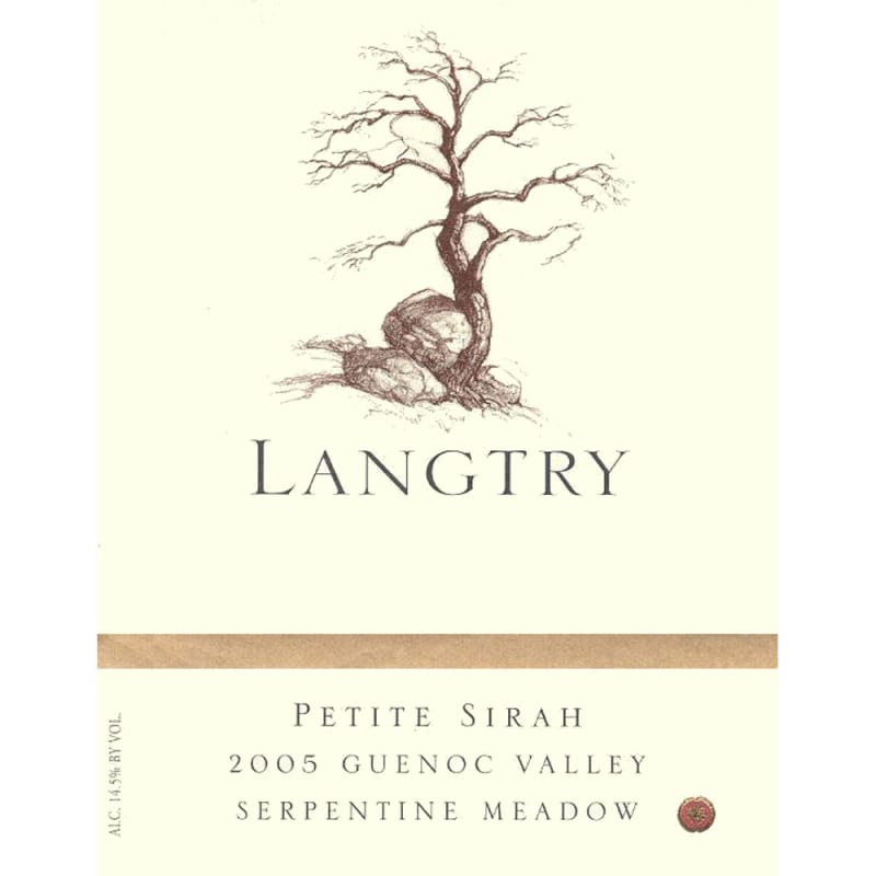 Langtry Estate Serpentine Meadow Petite Sirah 2005 Front Label