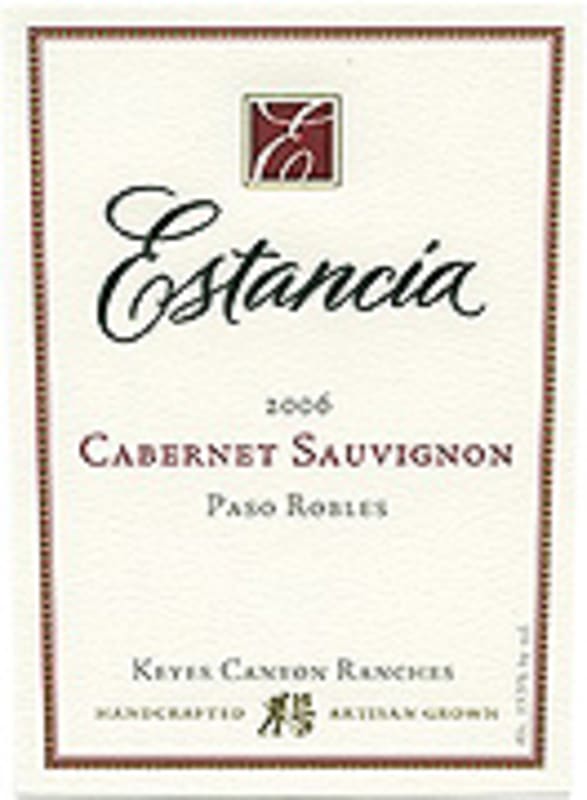 Estancia Paso Robles Cabernet Sauvignon 2006 Front Label