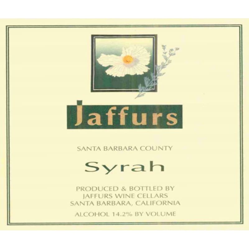 Jaffurs Santa Barbara County Syrah 2006 Front Label