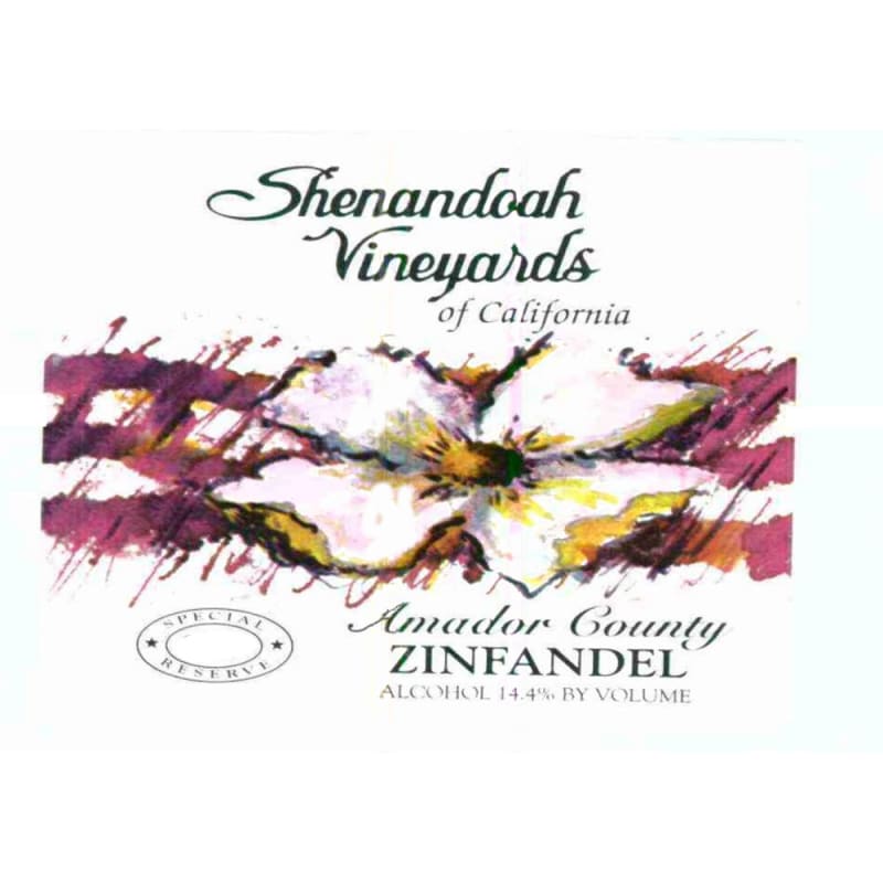 Shenandoah Special Reserve Zinfandel 2007 Front Label