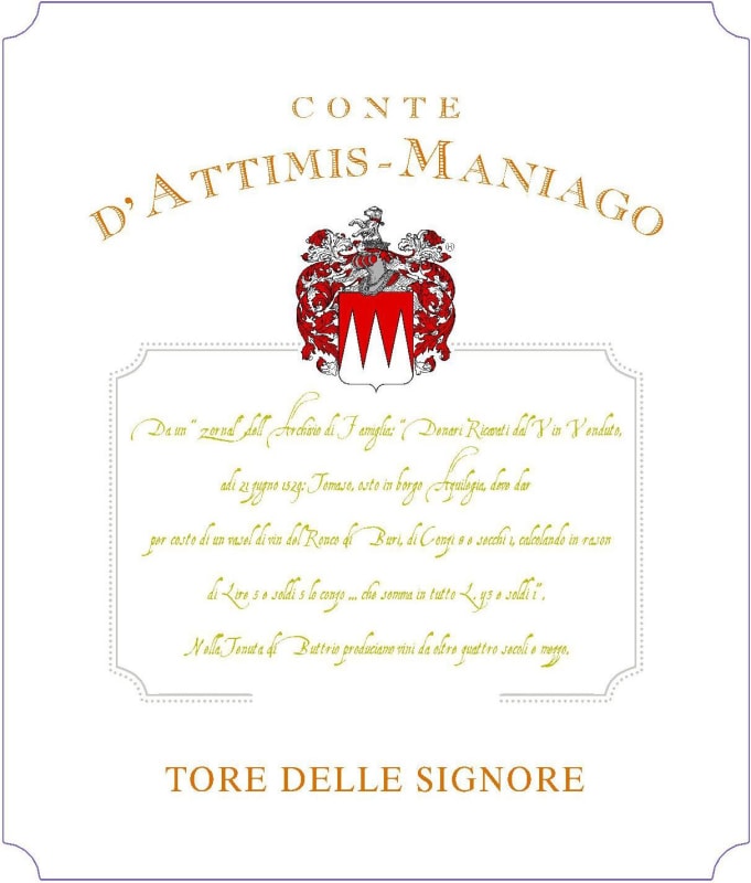 Conte D'Attimis-Maniago Tore Delle Signore 2010 Front Label