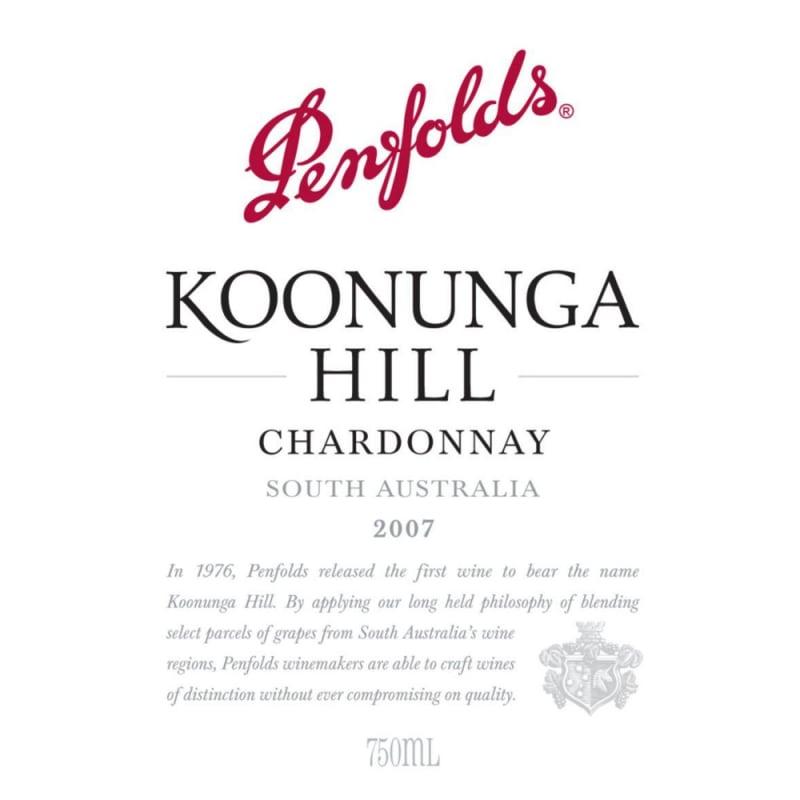 Penfolds Koonunga Hill Chardonnay 2007 Front Label