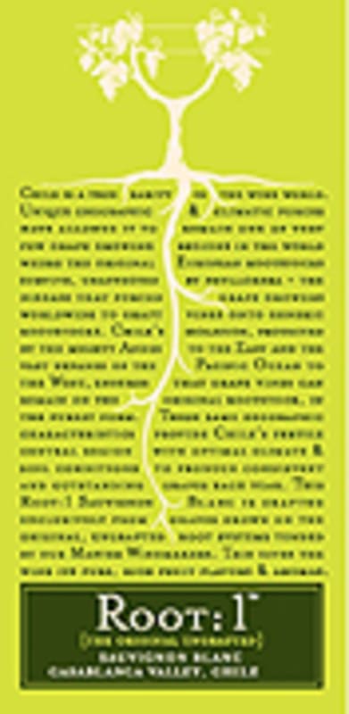 Root:1 Sauvignon Blanc Reserva 2008 Front Label