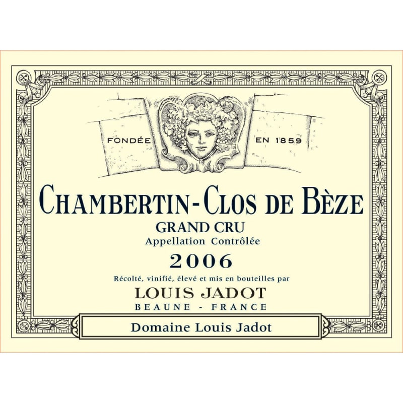 Louis Jadot Chambertin Clos de Beze Grand Cru 2006 Front Label