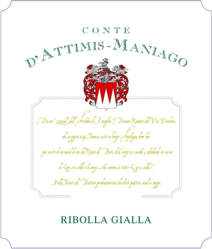 Conte D'Attimis-Maniago Ribolla Gialla 2010 Front Label
