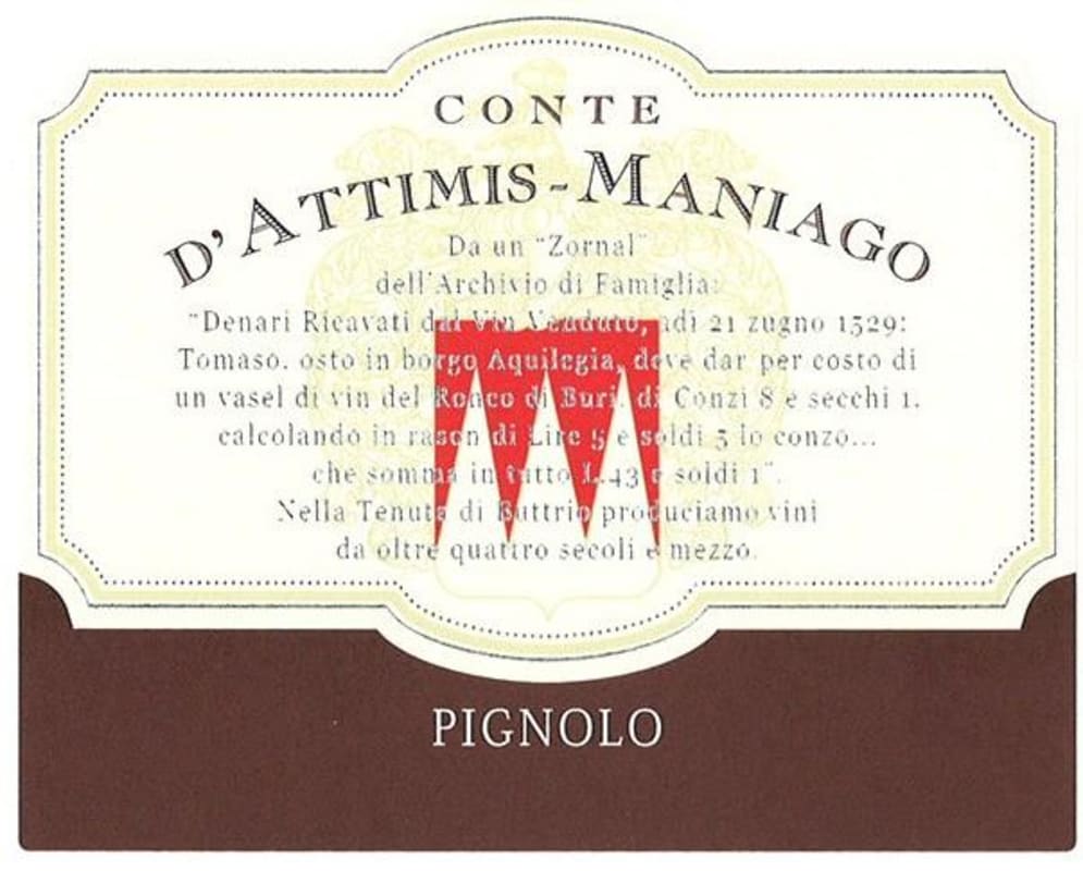 Conte D'Attimis-Maniago Pignolo 2007 Front Label