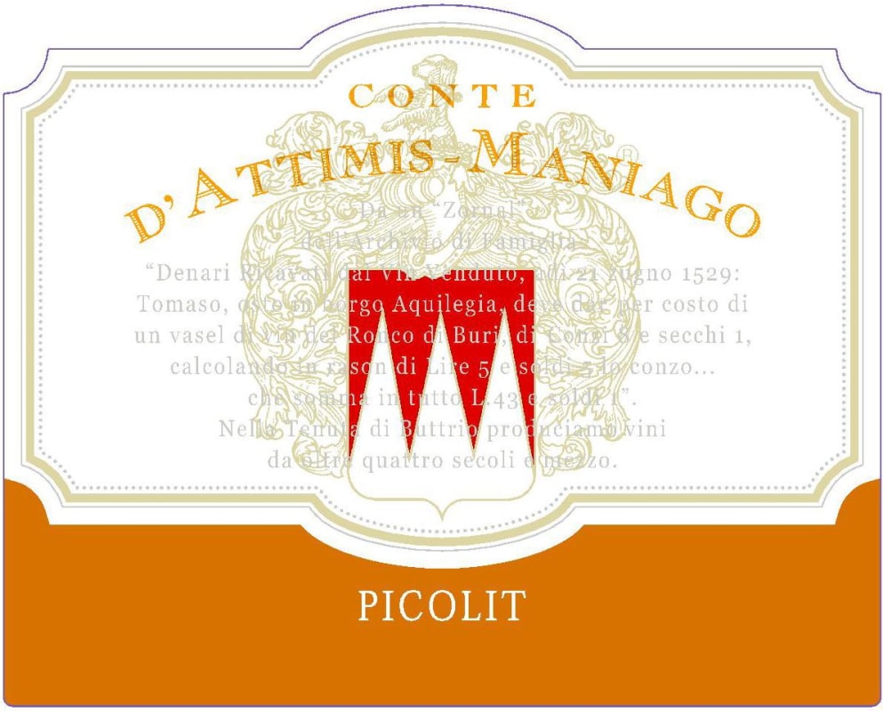 Conte D'Attimis-Maniago Picolit 2011 Front Label