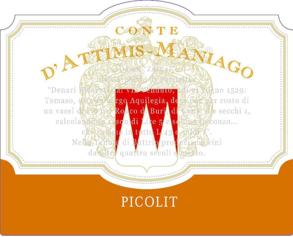 Conte D'Attimis-Maniago Picolit 2008 Front Label