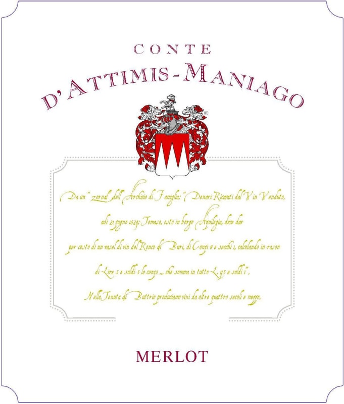 Conte D'Attimis-Maniago Merlot 2013 Front Label