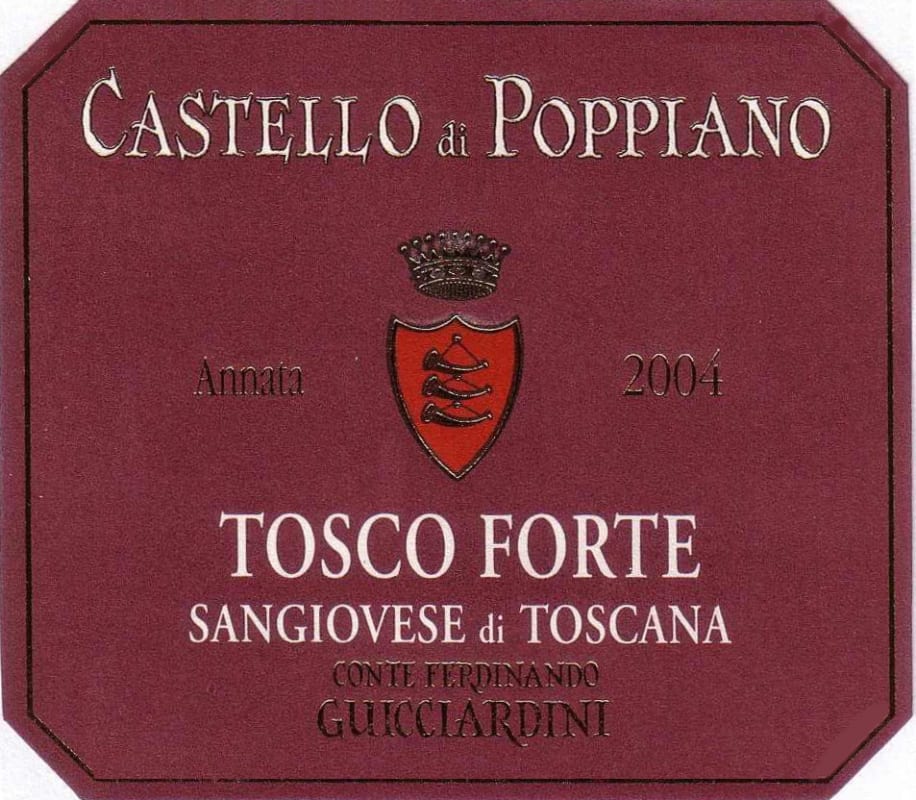 Conte Ferdinando Guicciardini Castello di Poppiano Tosco Forte Sangiovese 2011 Front Label