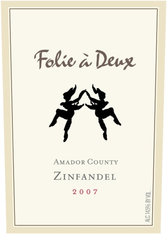 Folie a Deux Amador County Zinfandel 2007 Front Label