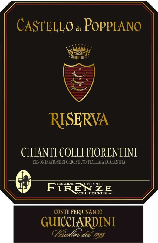 Conte Ferdinando Guicciardini Castello di Poppiano Chianti Colli Fiorentini Riserva 2010 Front Label