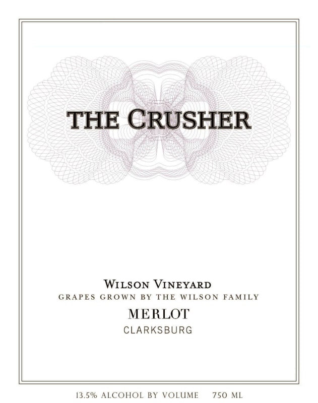 The Crusher Wilson Vineyard Merlot 2008 Front Label