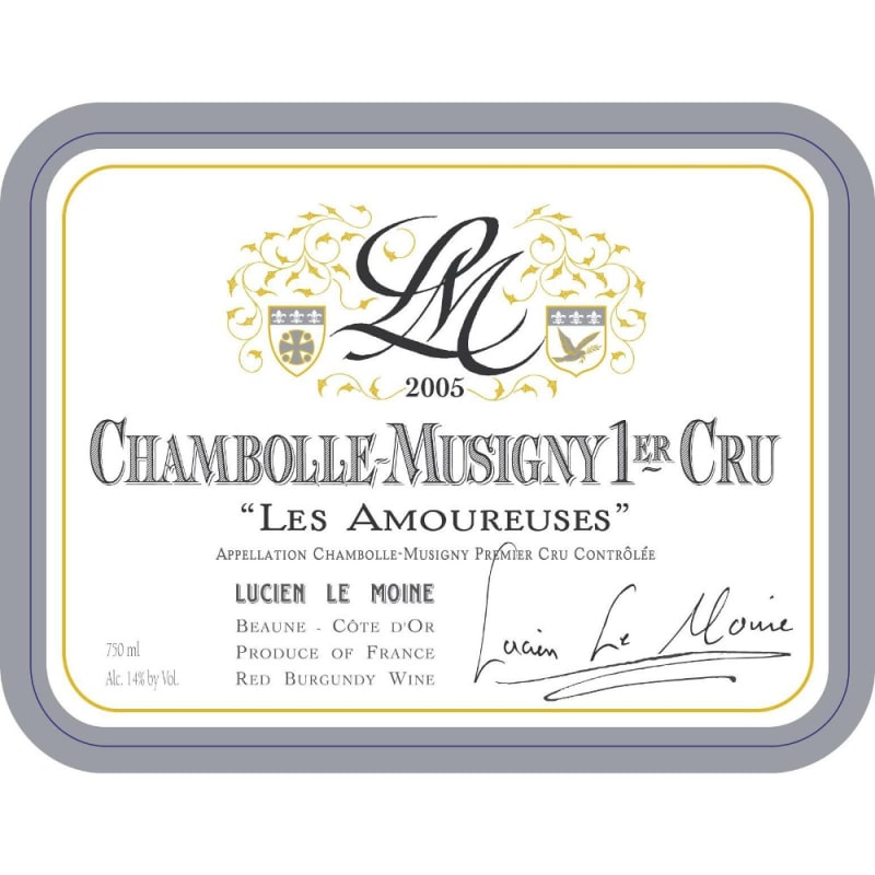 Lucien Le Moine Chambolle Musigny les Amoureuses 2005 Front Label