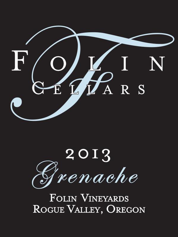 Folin Cellars Grenache 2013 Front Label